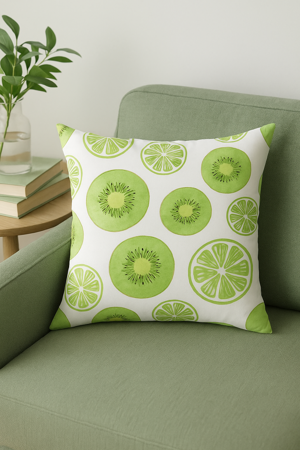 housse de coussin décorative fruits d'été citron orange fraise pastèque - vue 3 sur 2