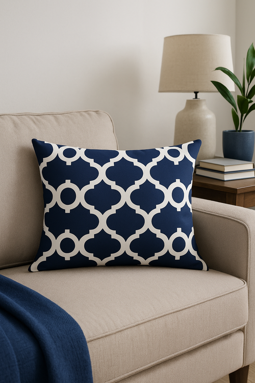 housse de coussin décorative géométrique noir et jaune 30 x 50 cm