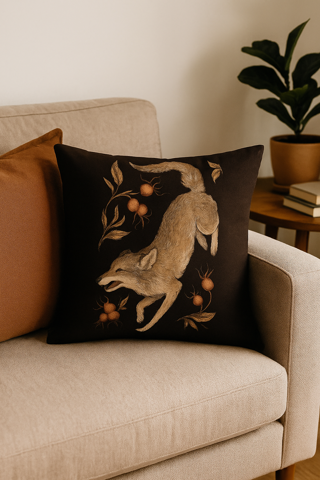 housse de coussin décorative motif animaux colorés et ludiques