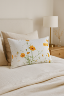 housse de coussin décorative motif arc-en-ciel fleurs rouges roses