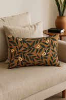 housse de coussin décorative motif feuilles de tournesol