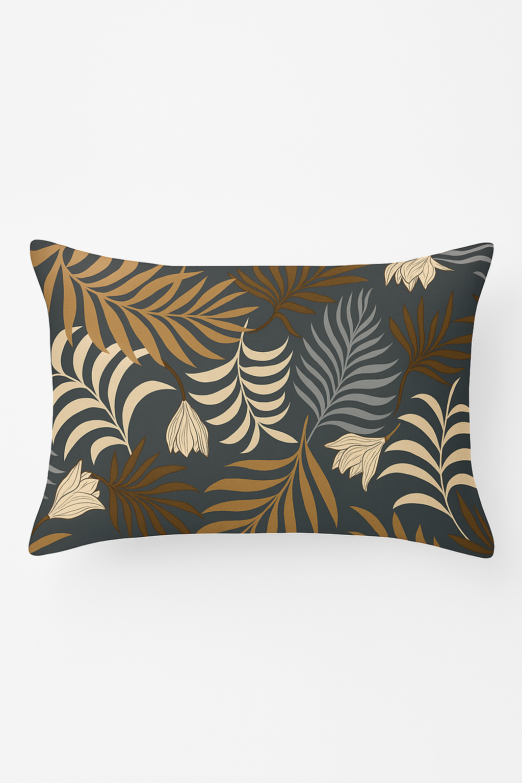 housse de coussin décorative motif feuilles tropicales vertes 30 x 50 cm