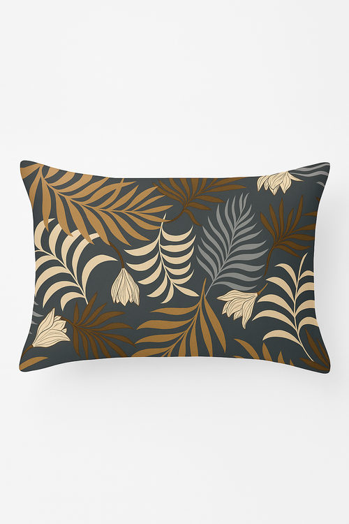 housse de coussin décorative motif feuilles tropicales vertes 30 x 50 cm
