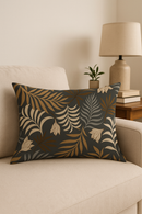 housse de coussin décorative motif feuilles tropicales vertes 30 x 50 cm