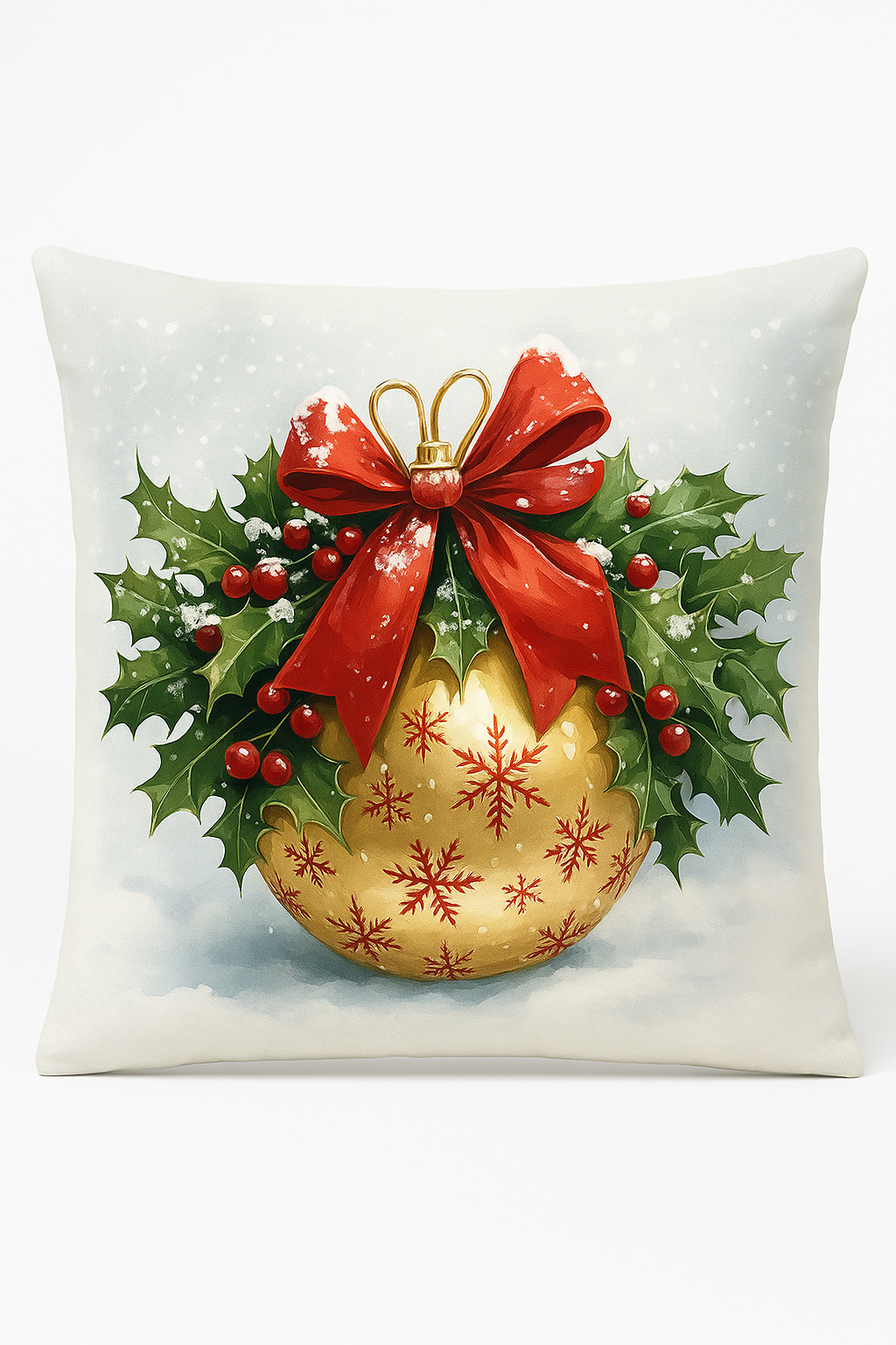 housse de coussin décorative motif père noël et cloches