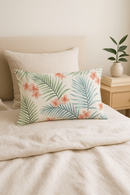 housse de coussin décorative motif tropical vert 30 x 50 cm