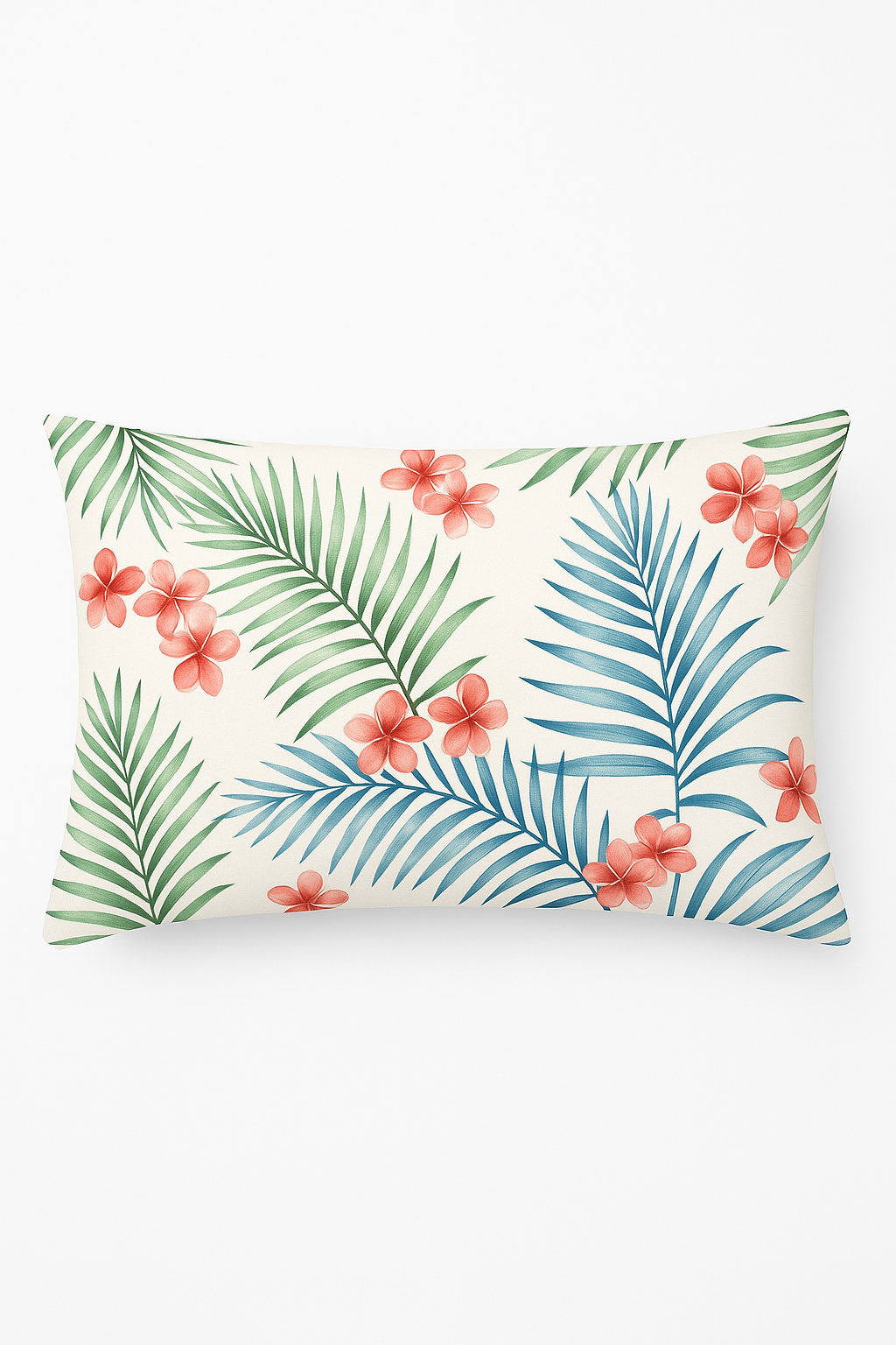 housse de coussin décorative motif tropical vert 30 x 50 cm