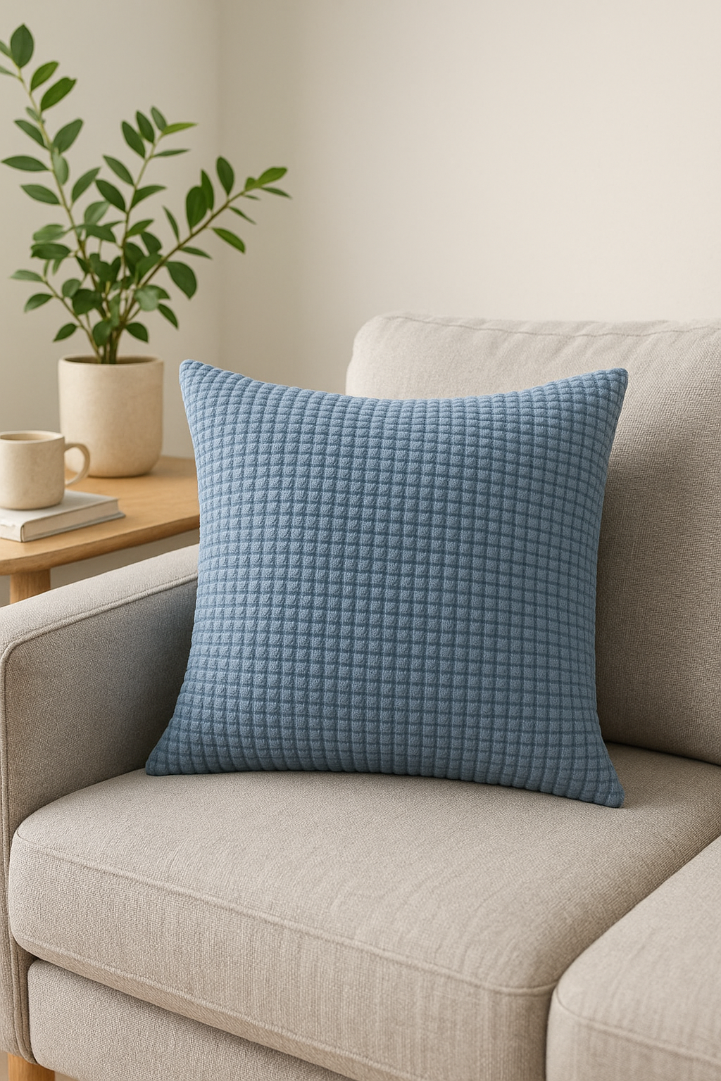 housse de coussin en velours côtelé décoratif pour canapé ou lit