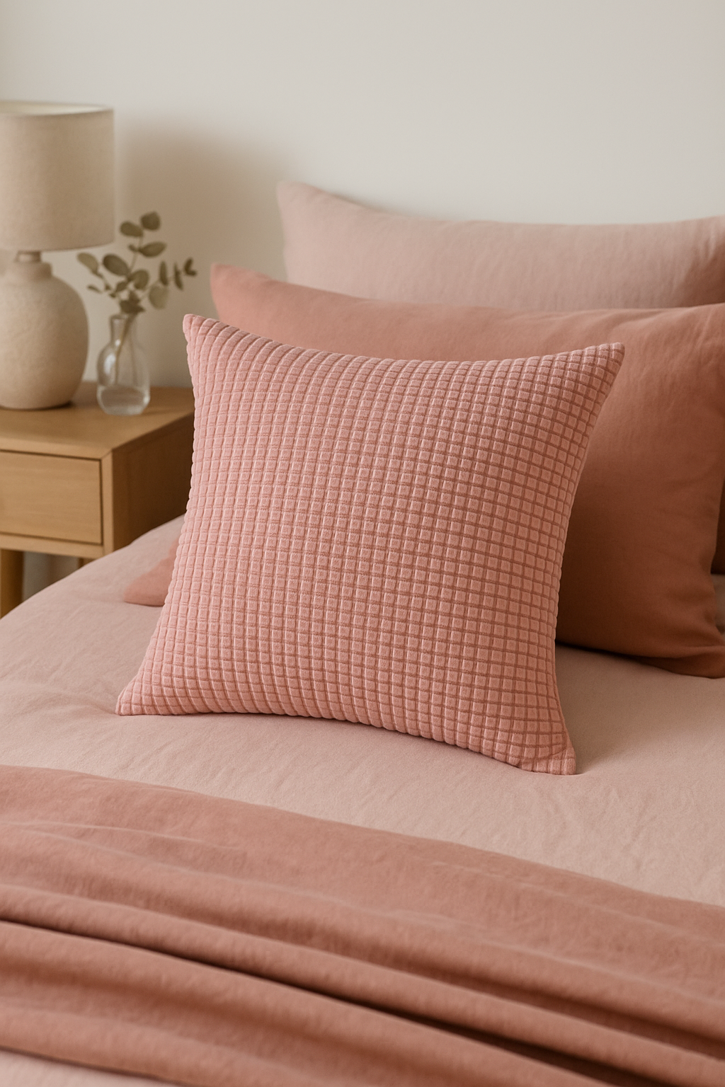 housse de coussin en velours côtelé uni 40 à 70 cm