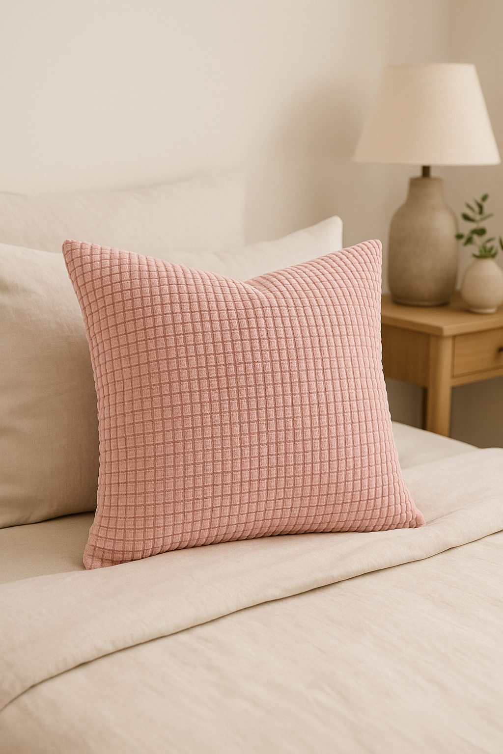 housse de coussin en velours côtelé unie plusieurs tailles disponibles - vue 3 sur 2