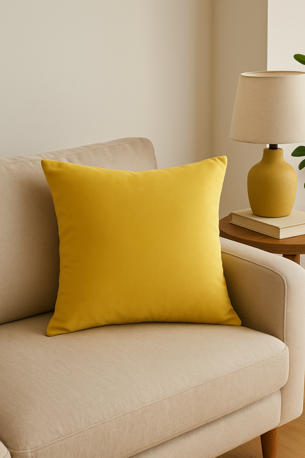 housse de coussin en velours hollandais sur mesure couleur unie - vue 3 sur 2