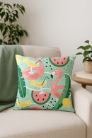 housse de coussin flamant rose pour une touche colorée