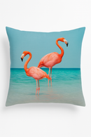 housse de coussin flamant rose tropical 45x45 cm décoratif