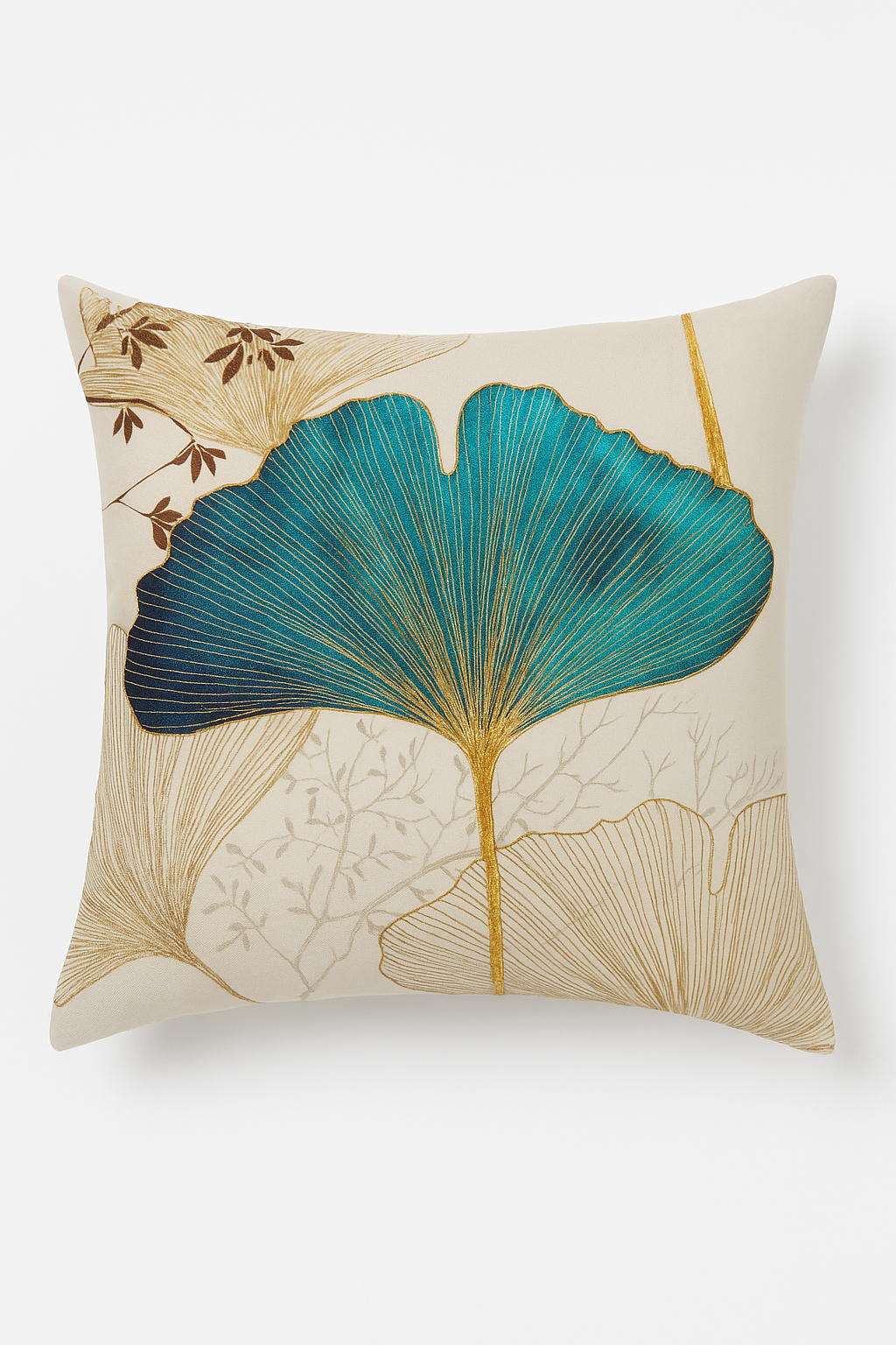 housse de coussin floral ginkgo pour salon et chambre
