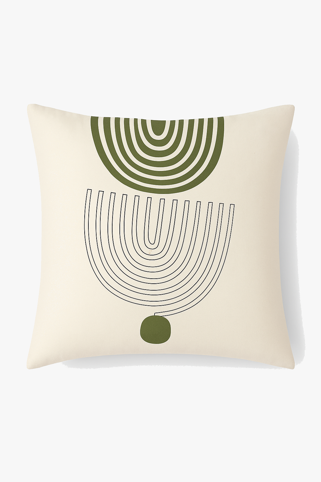 housse de coussin floral vert style abstrait imprimé sur une face