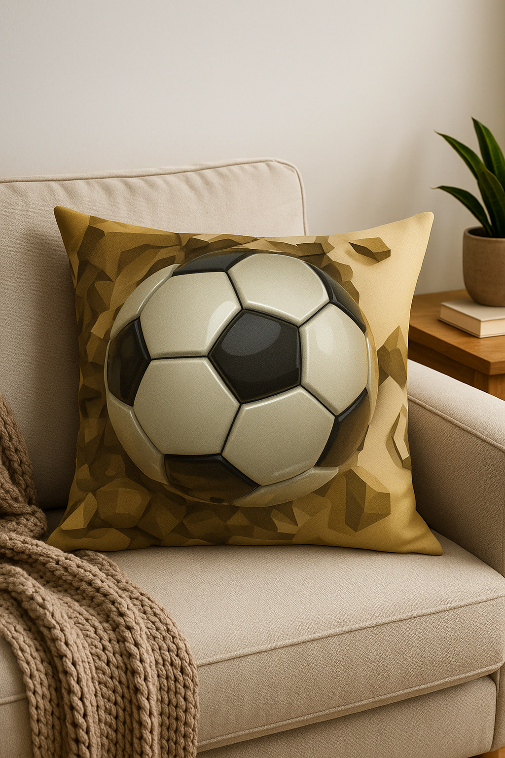 housse de coussin football pour décoration intérieure moderne
