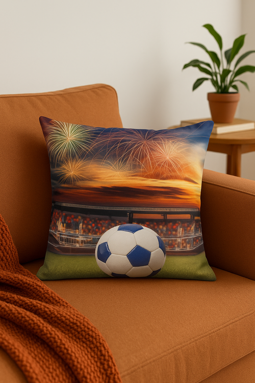 housse de coussin football pour passionnés de sport décoratif
