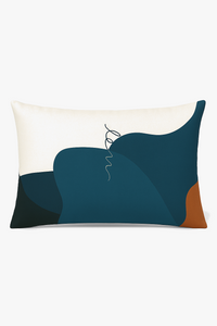 housse de coussin géométrique arc-en-ciel et motifs végétaux