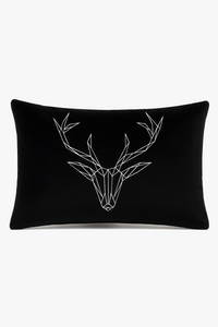 housse de coussin géométrique marbré noir et blanc 30 x 50 cm