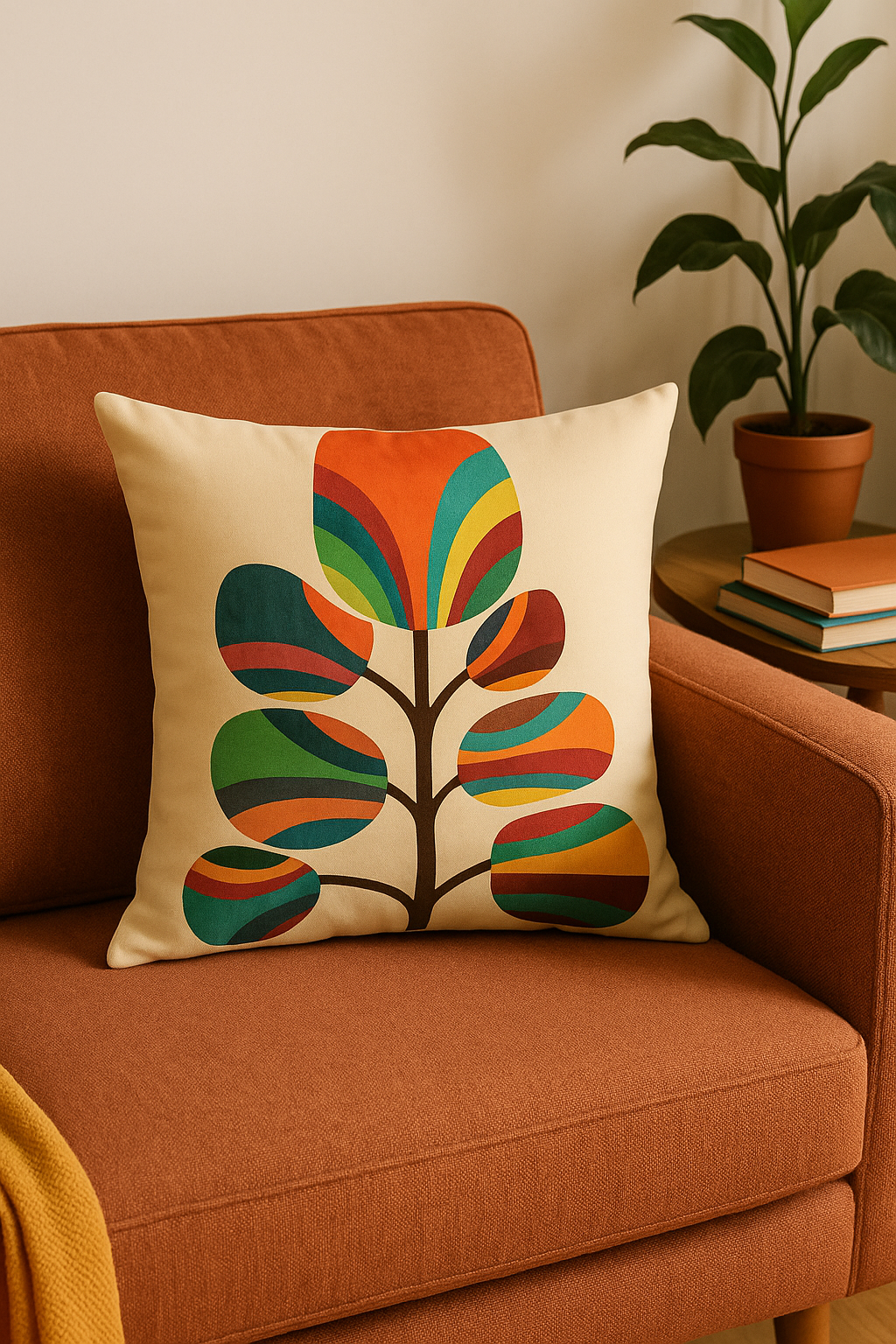 housse de coussin géométrique à fleurs sauvages colorées - vue 3 sur 2