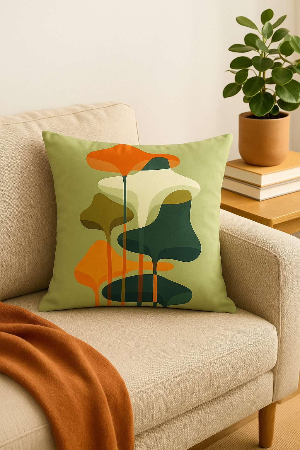 housse de coussin géométrique à motifs floraux colorés - vue 3 sur 2