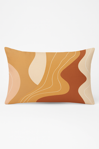 housse de coussin géométrique arc-en-ciel et motif végétal
