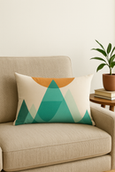 housse de coussin géométrique arc-en-ciel et végétal décoratif