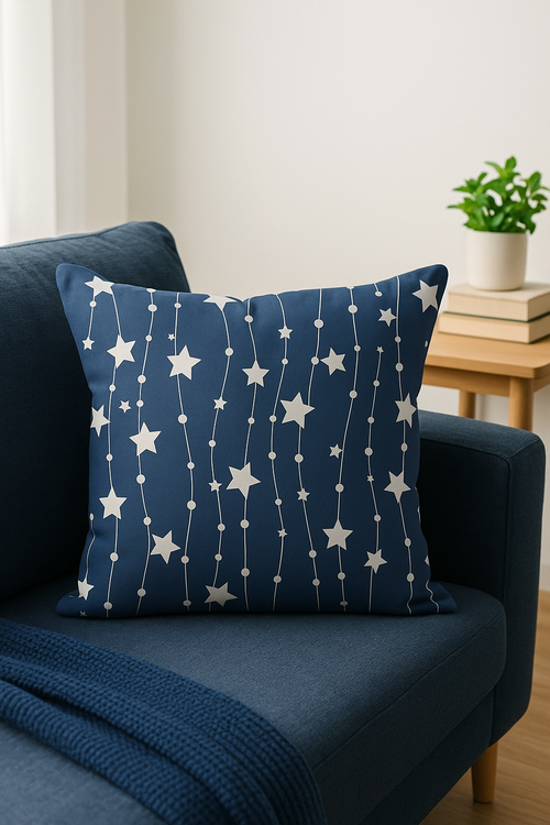 housse de coussin géométrique bleu marine style nordique élégant