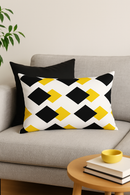 housse de coussin géométrique jaune pour salon et chambre