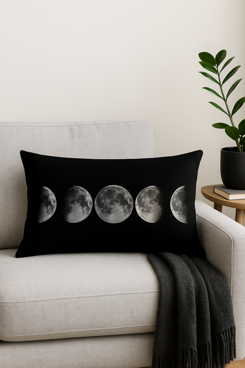 housse de coussin géométrique marbré noir et blanc 30 x 50 cm - vue 2 sur 2