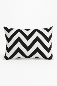 housse de coussin géométrique marbré noir et blanc 30 x 50 cm