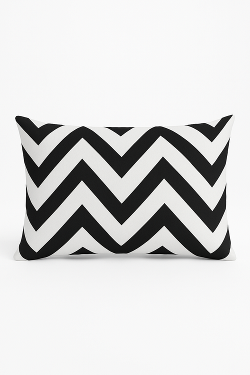 housse de coussin géométrique marbré noir et blanc 30 x 50 cm