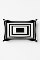 housse de coussin géométrique marbré noir et blanc 30 x 50 cm
