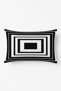 housse de coussin géométrique marbré noir et blanc 30 x 50 cm