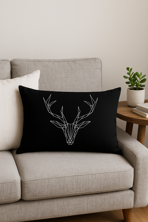 housse de coussin géométrique marbré noir et blanc 30 x 50 cm