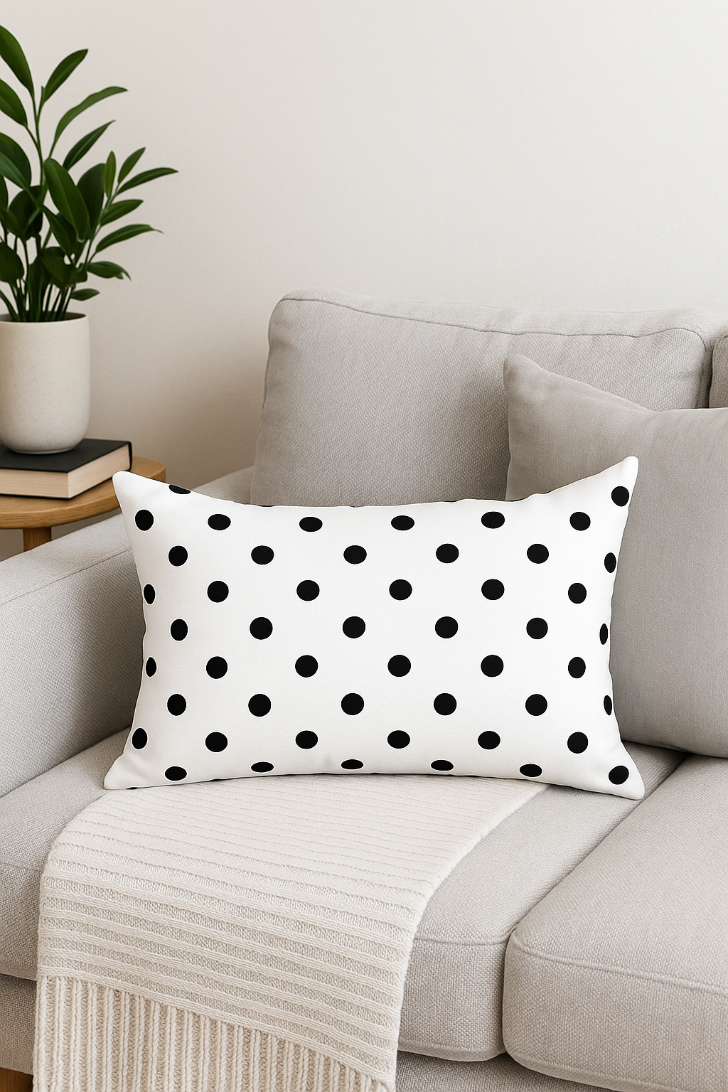 housse de coussin géométrique marbrée noir et blanc 30 x 50 cm - vue 3 sur 2
