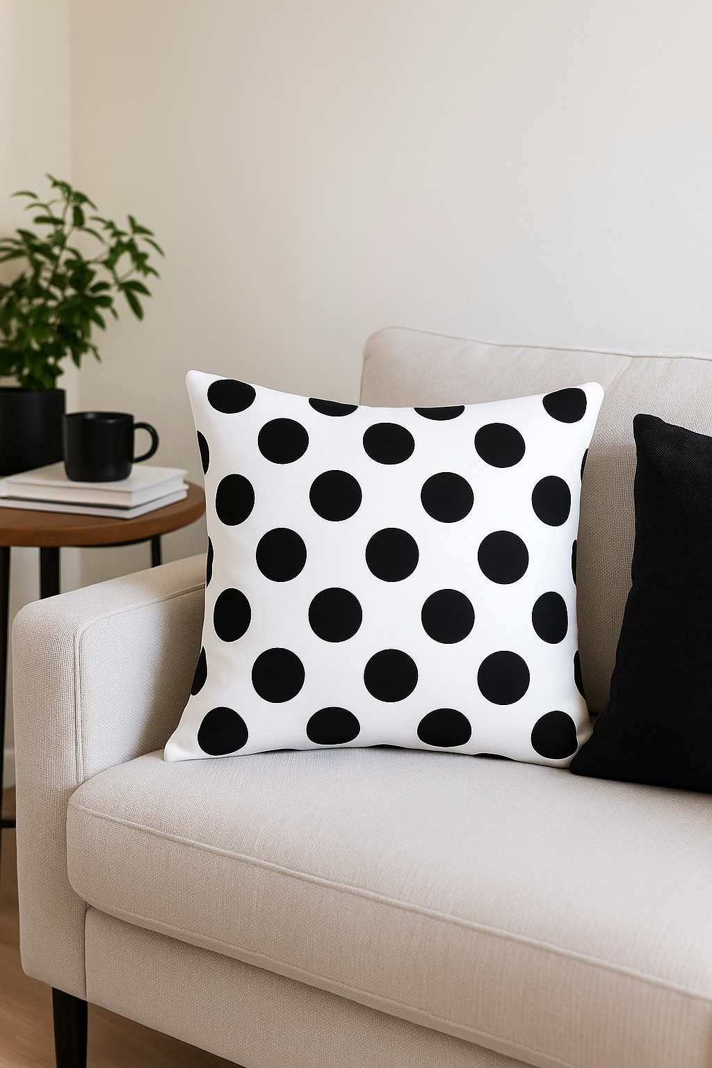 housse de coussin géométrique moderne noir et blanc décorative