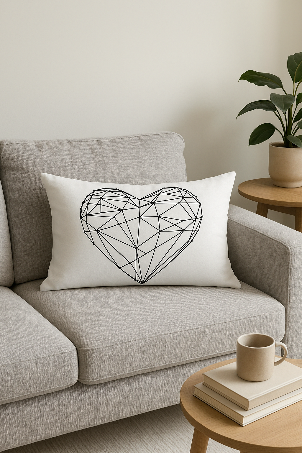 housse de coussin géométrique noir et blanc 30 x 50 cm - vue 3 sur 2