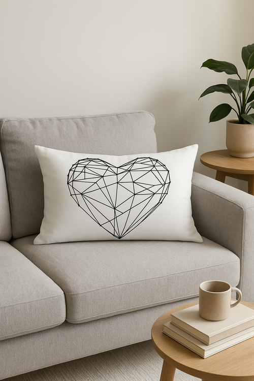 housse de coussin géométrique noir et blanc 30 x 50 cm