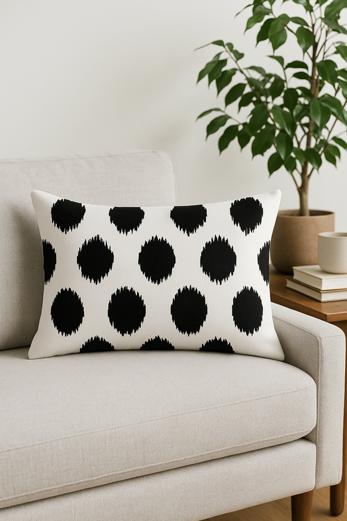 housse de coussin géométrique noir et blanc décorative pour canapé