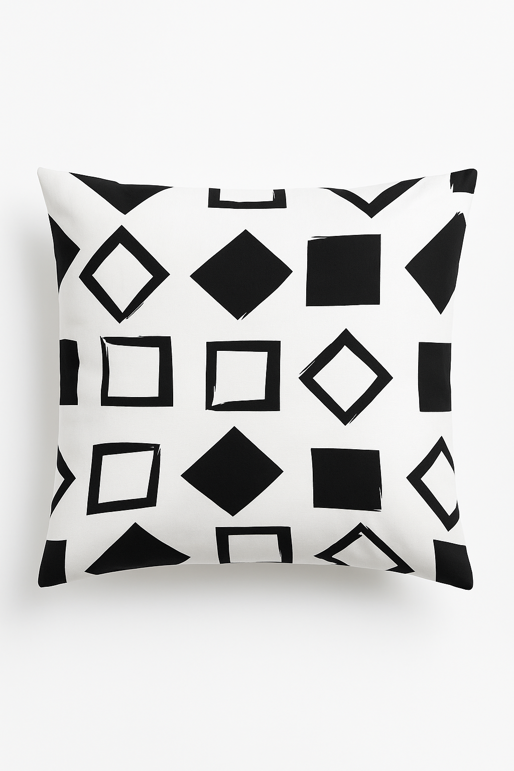 housse de coussin géométrique noir et blanc moderne