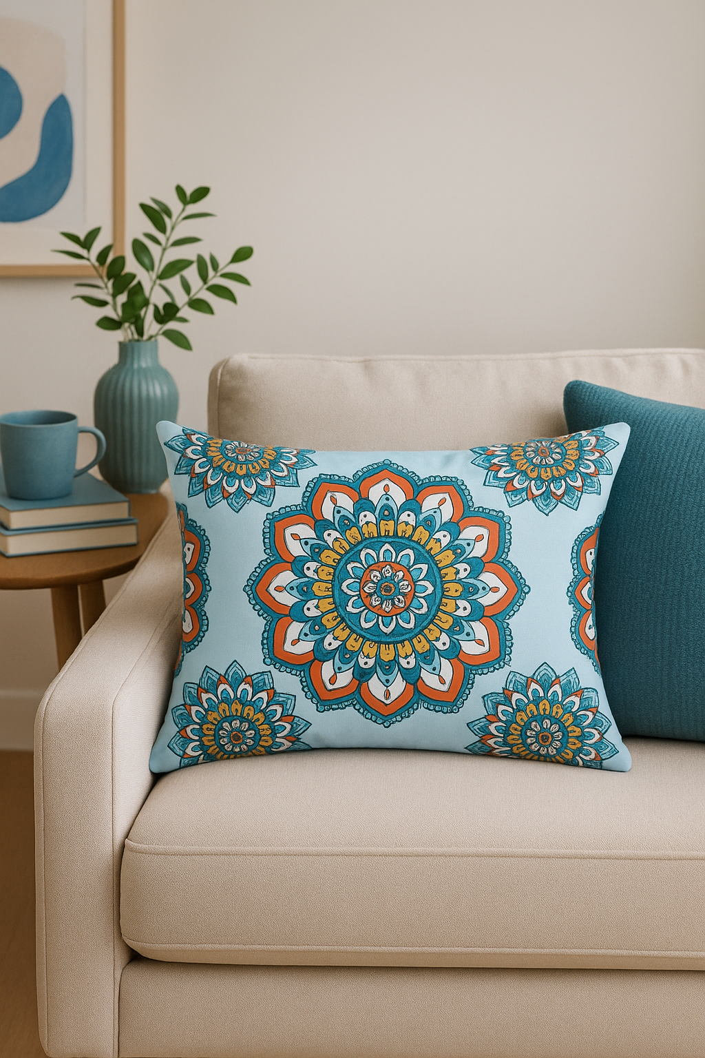 housse de coussin géométrique noir et jaune 30 x 50 cm - vue 3 sur 2