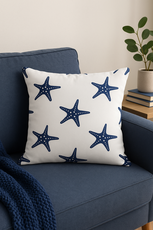 housse de coussin géométrique nordique bleu marine élégante moderne