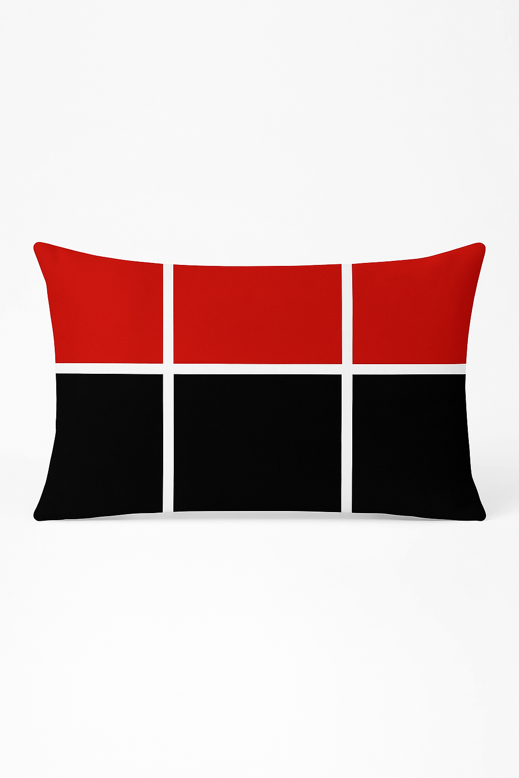 housse de coussin géométrique nordique jaune et rouge 30 x 50 cm