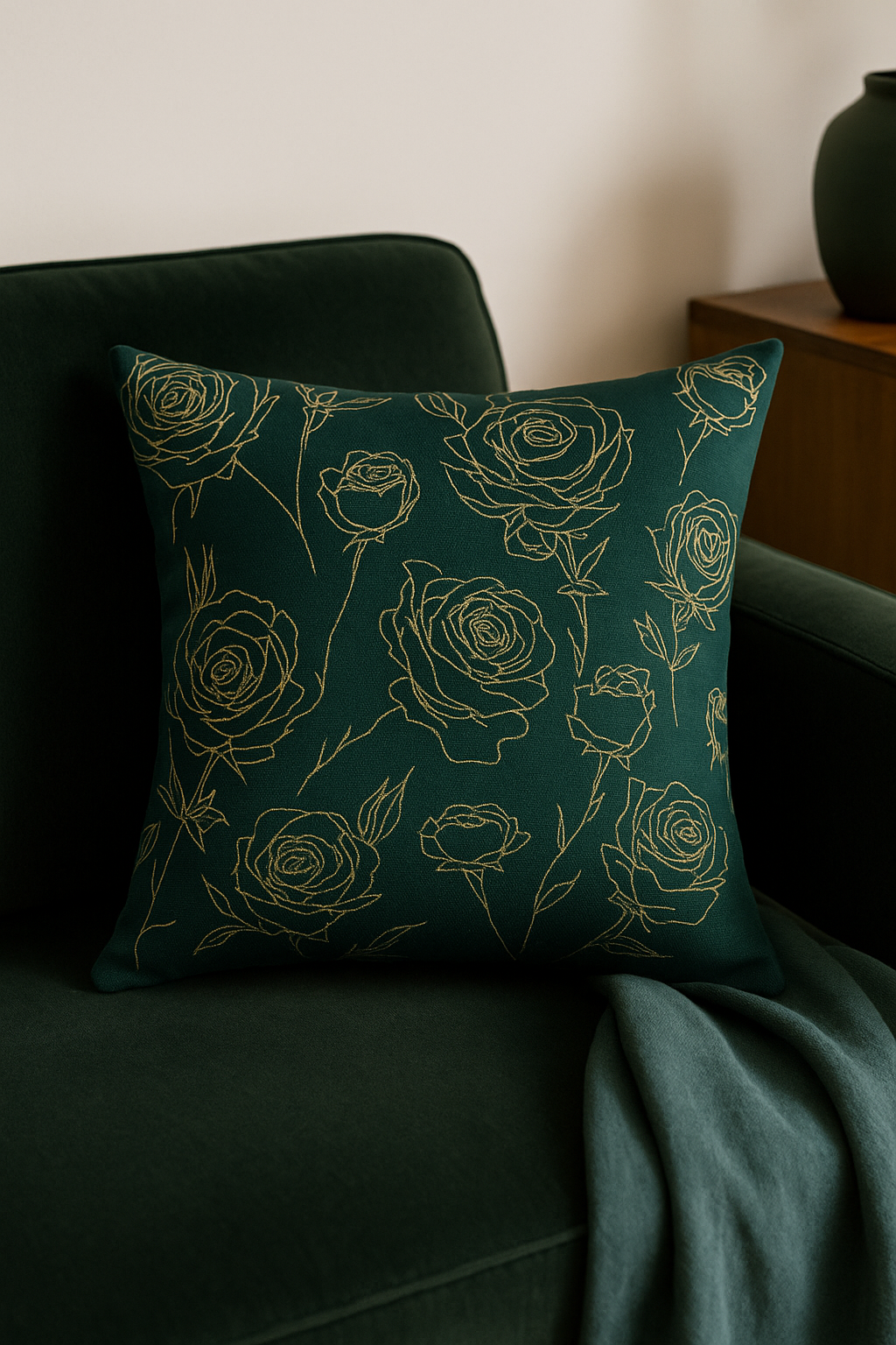 housse de coussin géométrique style ethnique or clair - vue 3 sur 2
