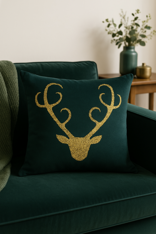 housse de coussin géométrique style ethnique or clair