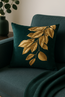 housse de coussin géométrique style ethnique or clair