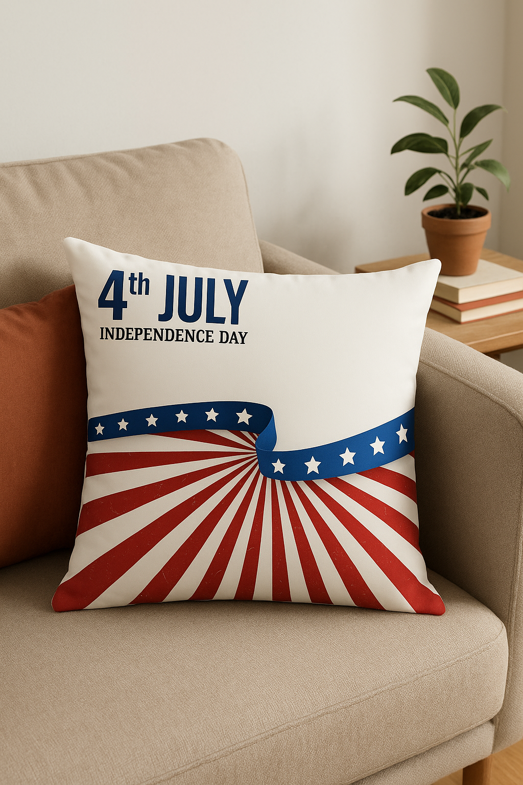 housse de coussin imprimée love usa décoration indépendante festive - vue 3 sur 2
