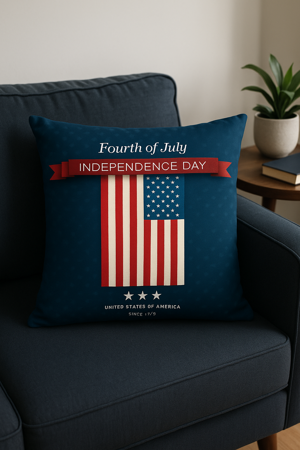 housse de coussin imprimée love usa décoration pour le jour de l'indépendance - vue 3 sur 2