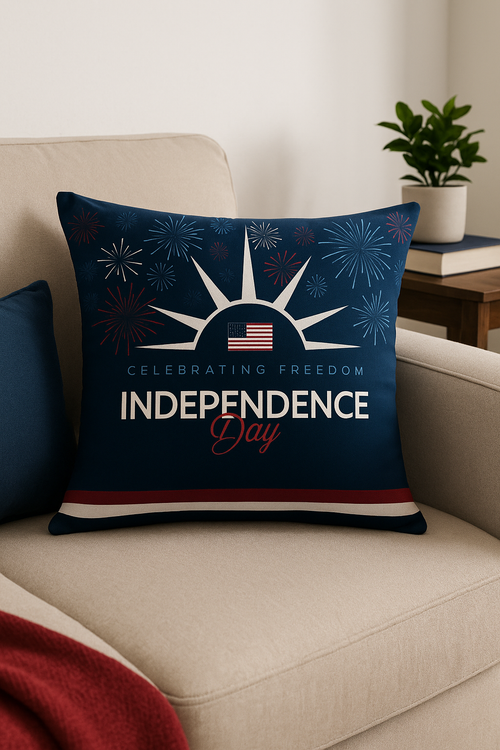housse de coussin imprimée love usa pour célébrer l'indépendance américaine - vue 2 sur 2